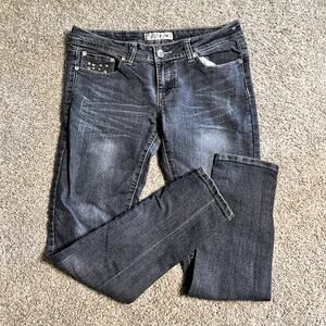 BB Couture Jeans Denim Embellished Bedazzled Juniors Size 11